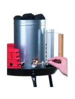 KOMÍNOVÝ PODPALOVAČ PRO GRILOVÁNÍ 27,5 CM VYSOKÝ S DŘEVĚNOU RUKOJETÍ