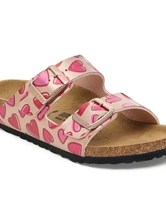 Žabky Birkenstock ARIZONA KIDS BS 1030434 ELECTRIC METALLIC COPPER HEARTS (standardní šířka)
