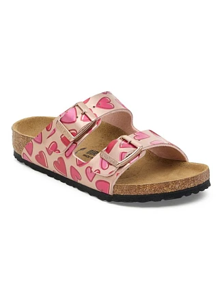 Žabky Birkenstock ARIZONA KIDS BS 1030434 ELECTRIC METALLIC COPPER HEARTS (standardní šířka)
