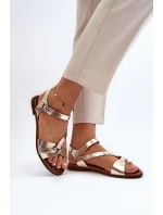 Zazoo 40182 Dámské kožené sandály zlaté