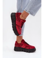 Semišové zateplené dámské tenisky na masivní platformě Vinceza 66841 Leopardo Červené Semišové zateplené dámské tenisky na masivní platformě Vinceza 66841 Leopardo Červené