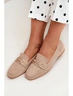 Mokasiny Loafersy Dámské S Ozdobným Prvkem Béžové Evelora Mokasiny Loafersy Dámské S Ozdobným Prvkem Béžové Evelora