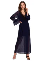 Dámské šifonové šaty se spodničkou K136 Černá - Makover Dámské šifonové šaty se spodničkou K136 Černá - Makover