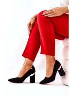 Semišové lodičky Lewski 3117 Černé