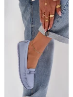 Ploché Kožené Mokasiny S Ozdobou S.Barski LR51-547 Modré