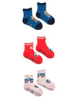 Yoclub Chlapecké bavlněné ponožky proti uklouznutí s ABS vzorem Barvy 3-pack SKA-0109C-AA3A-003 Vícebarevné