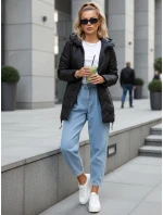 Dámská přechodná prošívaná bunda s kapucí černá FashionStreet TY5611