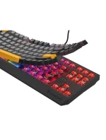GENESIS Thor 230 TKL Herní klávesnice USB + RF Wireless + Bluetooth QWERTY Černá, šedá, oranžová