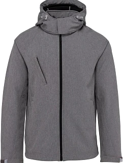 Kariban K 413 Pánská 3-vrstvá softshellová bunda s kapucí 20.K413 marl grey