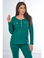 Sada s knoflíkovým výstřihem zelené barvy Sada s knoflíkovým výstřihem zelené barvy