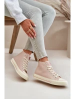 Dámské Tenisky Zateplené Z Eko Kůže Růžové Big Star OO274933 Dámské Tenisky Zateplené Z Eko Kůže Růžové Big Star OO274933