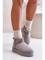 Dámské Sněhule Na Platformě Zateplené Kožíškem Šedé Xamella Dámské Sněhule Na Platformě Zateplené Kožíškem Šedé Xamella