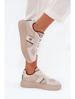 Dámské Kožené Tenisky Na Platformě Daniel Lopez Just Dare SS2D4003 Béžové