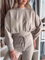 Dámská mikina oversize butterscotch ELEGRA mocha FashionStreet RY2796