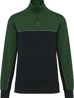 WK WK 404 Pracovní mikina s 1/4 zipem 20.W404 black/forest green