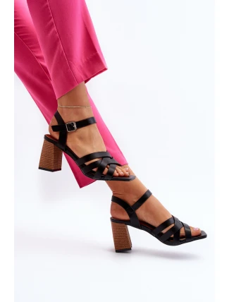 Dámské sandály na podpatku černé Opifiana
