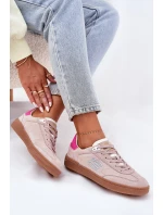 Semišové Sportovní Boty Sneakers Dámské D.Franklin DFSH387005 Špinavě Růžové