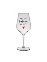NEJLEPŠÍ BABIČCE NA SVĚTĚ - čirá nerozbitná sklenice na víno 470 ml