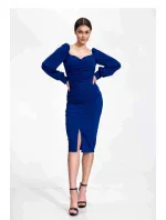 Dámské koktejlové šaty M871 modré - Figl Dámské koktejlové šaty M871 modré - Figl