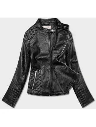 Černá dámská bunda ramoneska se stojáčkem (11Z8029) Černá dámská bunda ramoneska se stojáčkem (11Z8029)