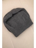 Dámská zimní čepice klasická s jemným vzorem K379 grafitová