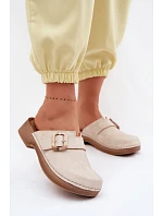 Dámské chodaki s přezkou Inblu TF000003 Světle béžové