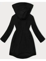 Lehce zateplená černá dámská bunda s kapucí LHD (LHD-24589) Lehce zateplená černá dámská bunda s kapucí LHD (LHD-24589)