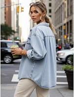 Dámská džínová košilová bunda modrá FashionStreet TY5680