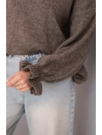 Dámský svetr s přídavkem mohairu a vlny v volném střihu fango