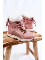Dětské zateplené kozačky na zip Big Star KK374177 Růžove