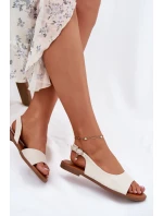 Dámské Sandály Na Plochém Podpatku Béžové Weanise Dámské Sandály Na Plochém Podpatku Béžové Weanise