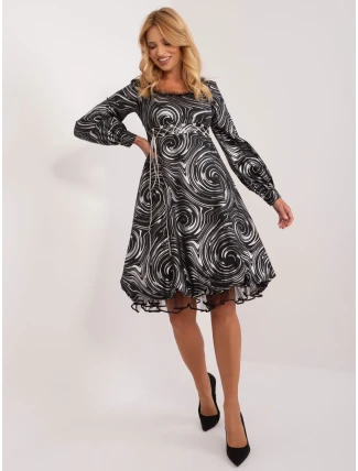 LK SK 509565 šaty.07 černá a stříbrná LK SK 509565 šaty.07 černá a stříbrná