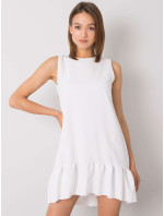 RUE PARIS Dámské bílé šaty s volány