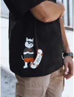 Pánské tričko s potiskem černé FashionStreet RX5531