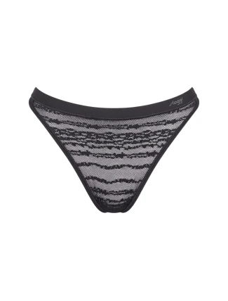 Dámské tanga FREE Evolve String Lace - BLACK - černé 0004 - SLOGGI