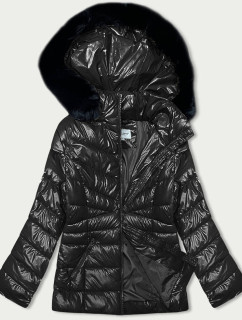 Černá dámská prošívaná zimní bunda (V776G)
