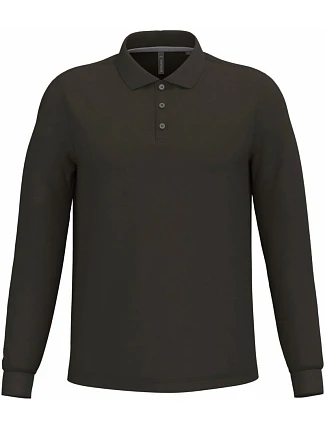 Kariban K 243 Pánské piqué polo s dlouhým rukávem 20.K243 dark khaki