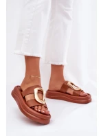 Dámské sandály na platformě se zlatým detailem Camel Ularinea Dámské sandály na platformě se zlatým detailem Camel Ularinea