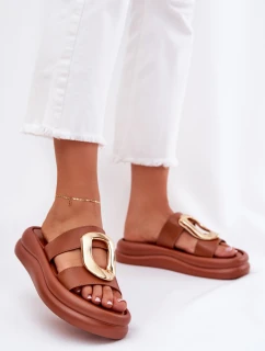 Dámské sandály na platformě se zlatým detailem Camel Ularinea