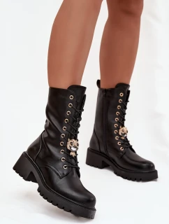 Dámské workery s ozdobou černé Jorayne