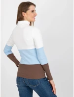 Dámská halenka RV BZ 8465 1.37P bílá a modrá - FPrice Dámská halenka RV BZ 8465 1.37P bílá a modrá - FPrice