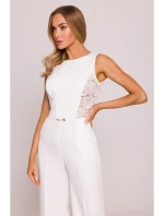 M866 Kombinéza s krajkovými panely - ecru