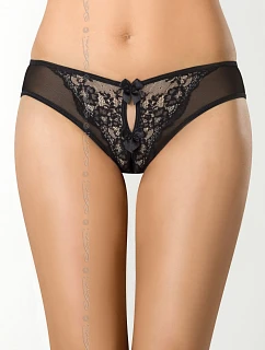 Tanga Brasiliana V-7835 Almond jelly černá-béžová - Axami