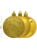 DEKORATIVNÍ PLASTOVÉ CETKY BEZPEČNÉ 12KS 60MM ZLATÉ