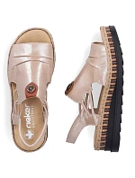 Dámské zlaté sandály Rieker na klínku V7972-60