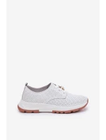 Kožené Polobotky Dámské S Připínacím Klipem Artiker 54C1810 Bílé