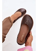Kožené baleríny Barefoot Zazoo 10217 Čokoládové