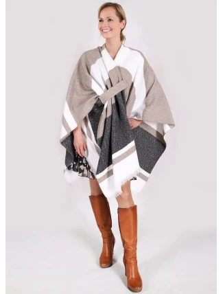 Dámské pončo CPO-0001 hnědé - YOCLUB
