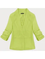 Tenké sako v limetkové barvě s nařasenými rukávy (22-356)