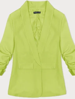 Tenké sako v limetkové barvě s nařasenými rukávy (22-356)